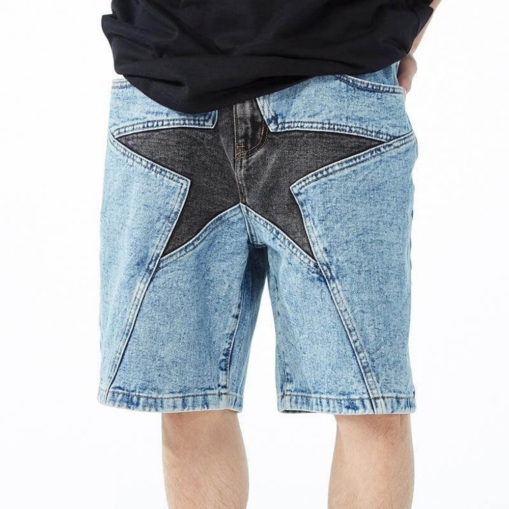 Editorial Department Y2K Style Denim Star Shorts Grunge Streetwear Medium NWT